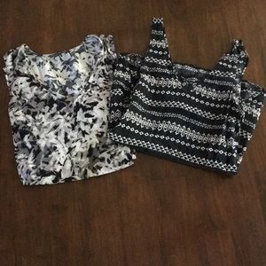 Lot  of 2 black and white tops